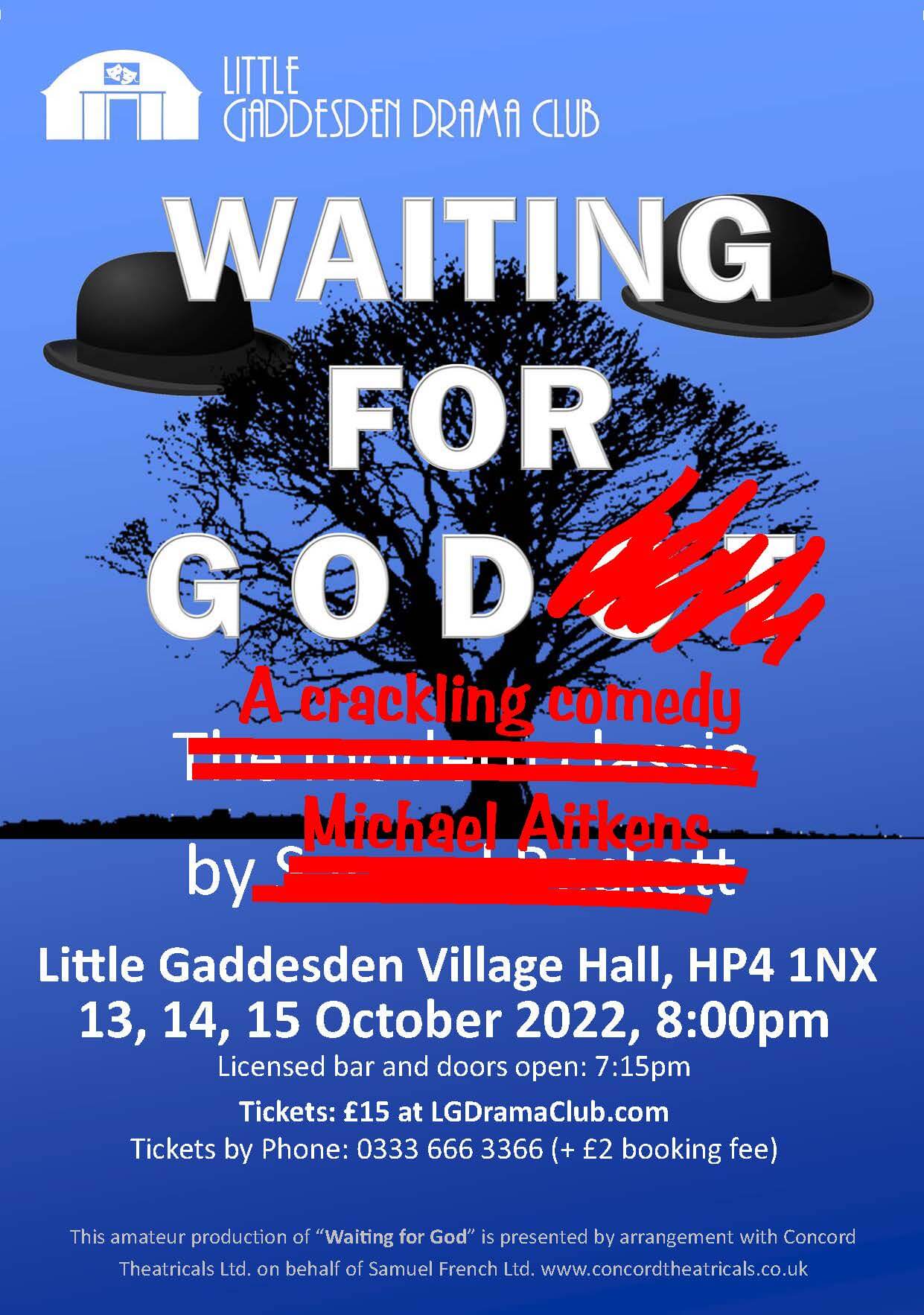 Little Gaddesden Drama Club: 'Waiting for God' poster